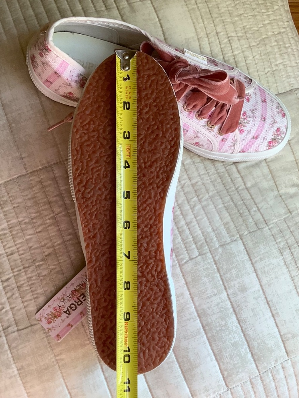 LoveShackFancy × Superga Classic Sneaker Pink floral SZ 10 - Picture 14 of 15